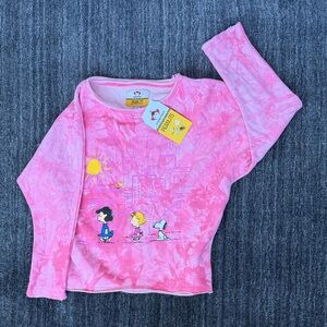 Appaman Peanuts Pink Tie-Dye Long Sleeve Tee with Lucy, Sally & Snoopy